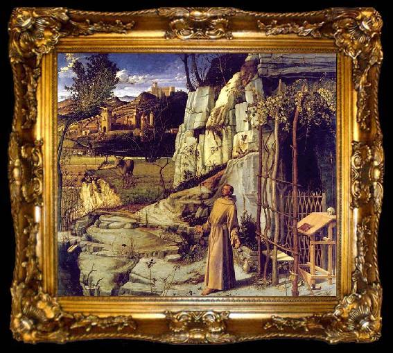 framed  Giovanni Bellini St. Francis in Ecstasy, ta009-2